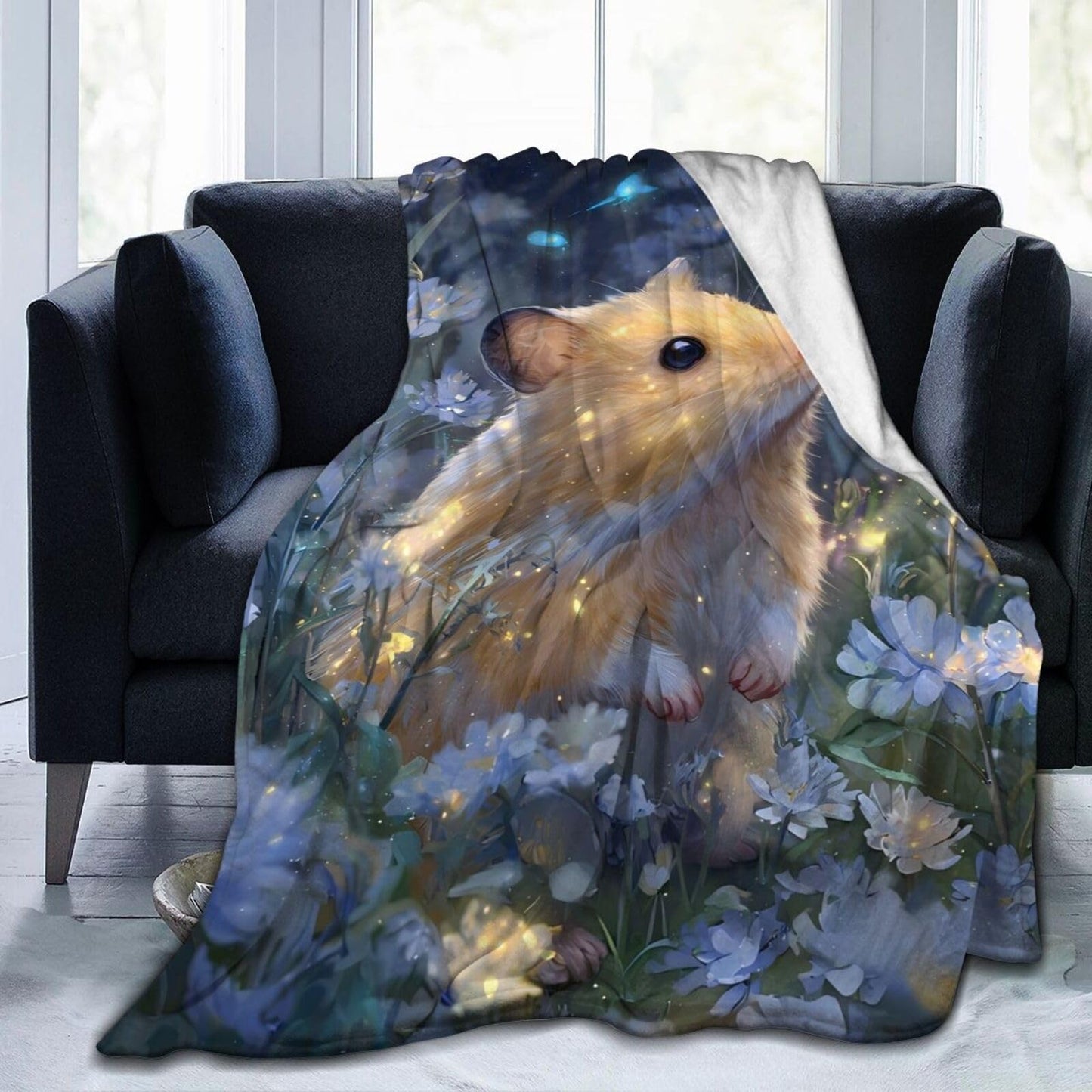 Baegopa Hamster Blanket Gifts for Girls Boys Guinea Pig Lover Throw Cozy Plush Fleece Flannel Lightweight Fuzzy Blankets for Women Men 50"X40"
