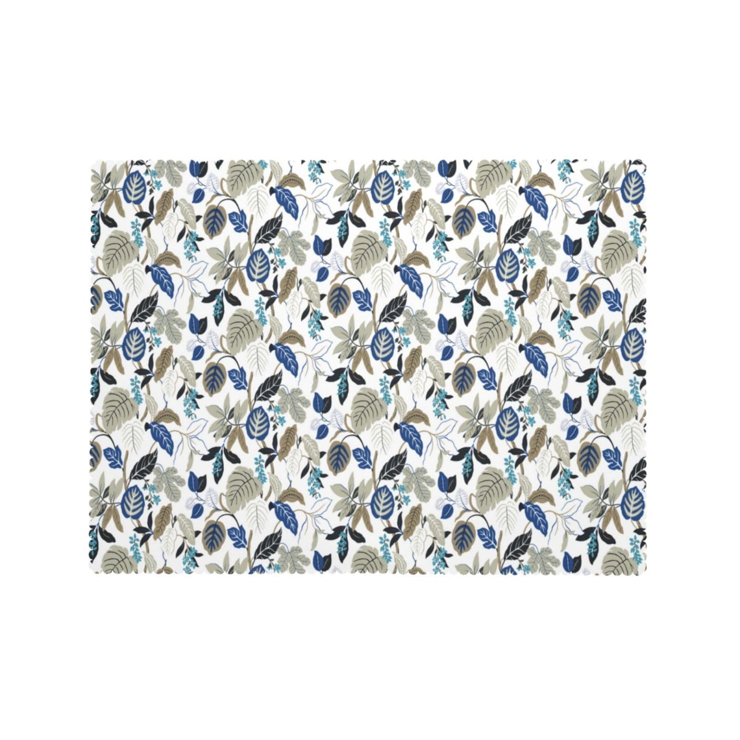 LORCARVIS Breeze Leaves Tablecloth Blue Flowers Polyester Rectangle Table Cloth Washable Seasonal Tabletop for Kitchen Dinning Party Outdoor Picnic 54 x 72 Inch Tablecloths
