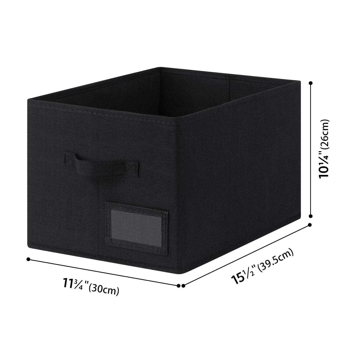 GRANNY SAYS Storage Baskets for Closet Shelves, Fabric Storage Bins for Clothes, Closet Organization Bins, Collapsible Storage Bins with Handles, Black, Large, 3-Pack