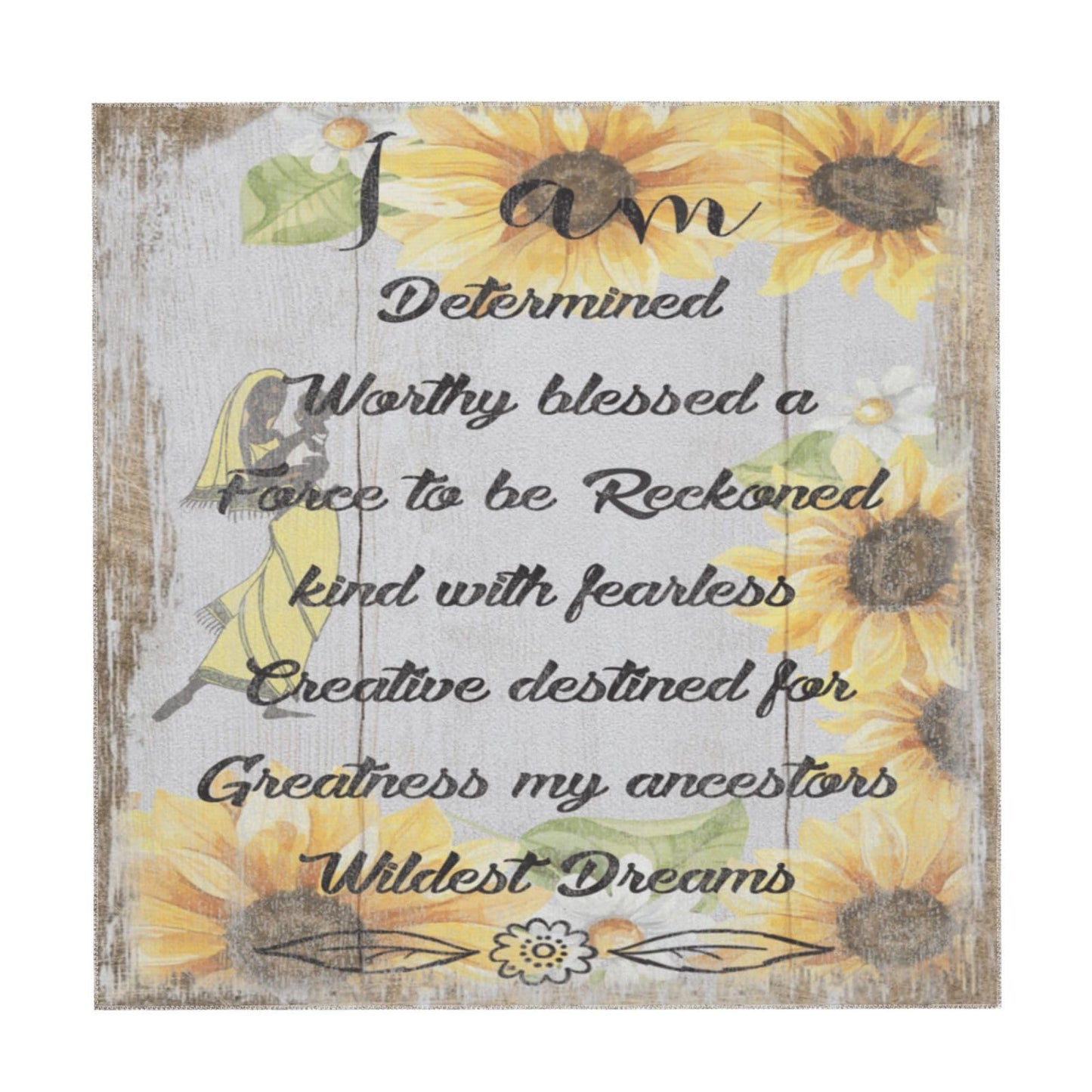 African America Women Inspirational Quote 55 - Inch Square Tablecloth - Wrinkle - Resistant Polyester Table Cover for Dining Room, Parties & Events