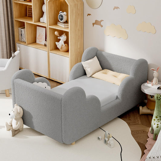 NAIZEA Toddler Bed - Toddler Floor Bed, Kid Bed Frame, Standard Crib Size Kids Beds Up to 3 Years Girls and Boys, Montessori Floor Beds(No Mattress)