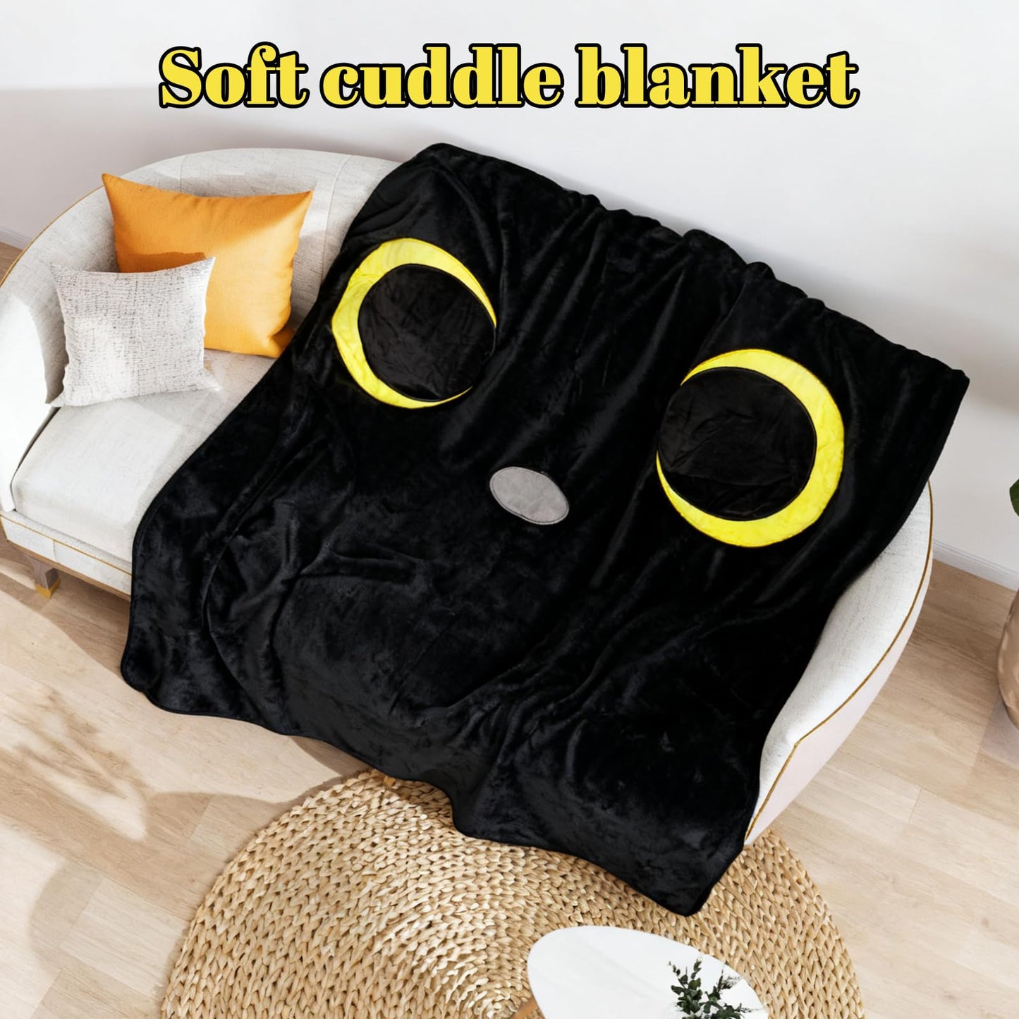 Black Cat Flannel Throw Blanket, Soft and Cozy Cat Blanket Gifts for Girls Women, 63x49 Inch Soft Fleece Blanket for Couch, Bed
