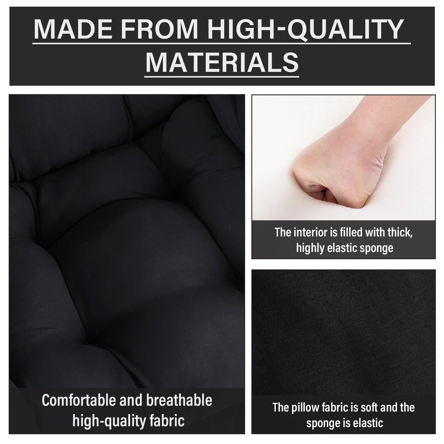 YOTATING Lazy Chair with Ottoman, Comfy Reading Chair with Footstool & Pillow Modern Lounge Chair with Armrests & Side Pocket for Living Room, Bedroom, Dorm Room，Black