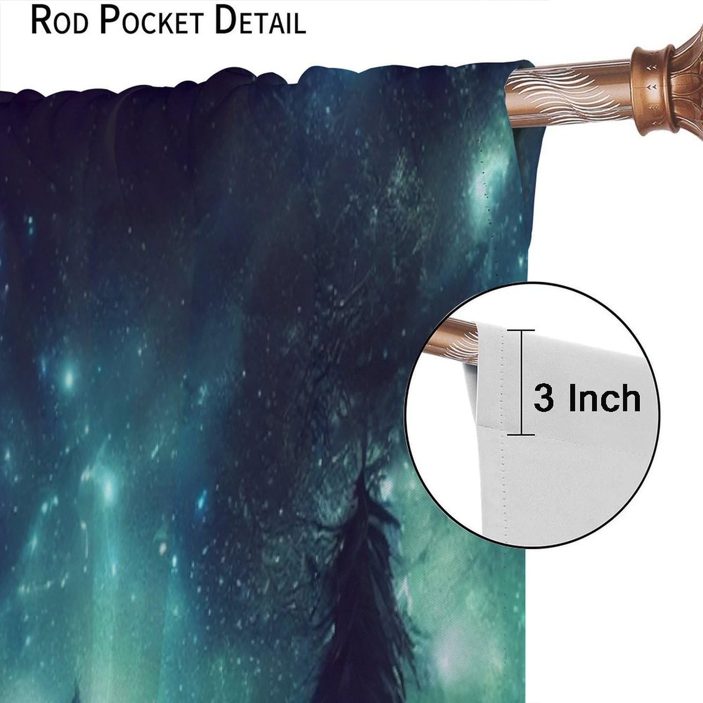 BenYaSong Galaxy Space Blackout Window Curtain Colorful Starry Tree Sky Mountain Misty Forest Fantasy Landscape for Home Kitchen Livingroom Coffee Room Window Curtain 2Panel 42" W X 45" L