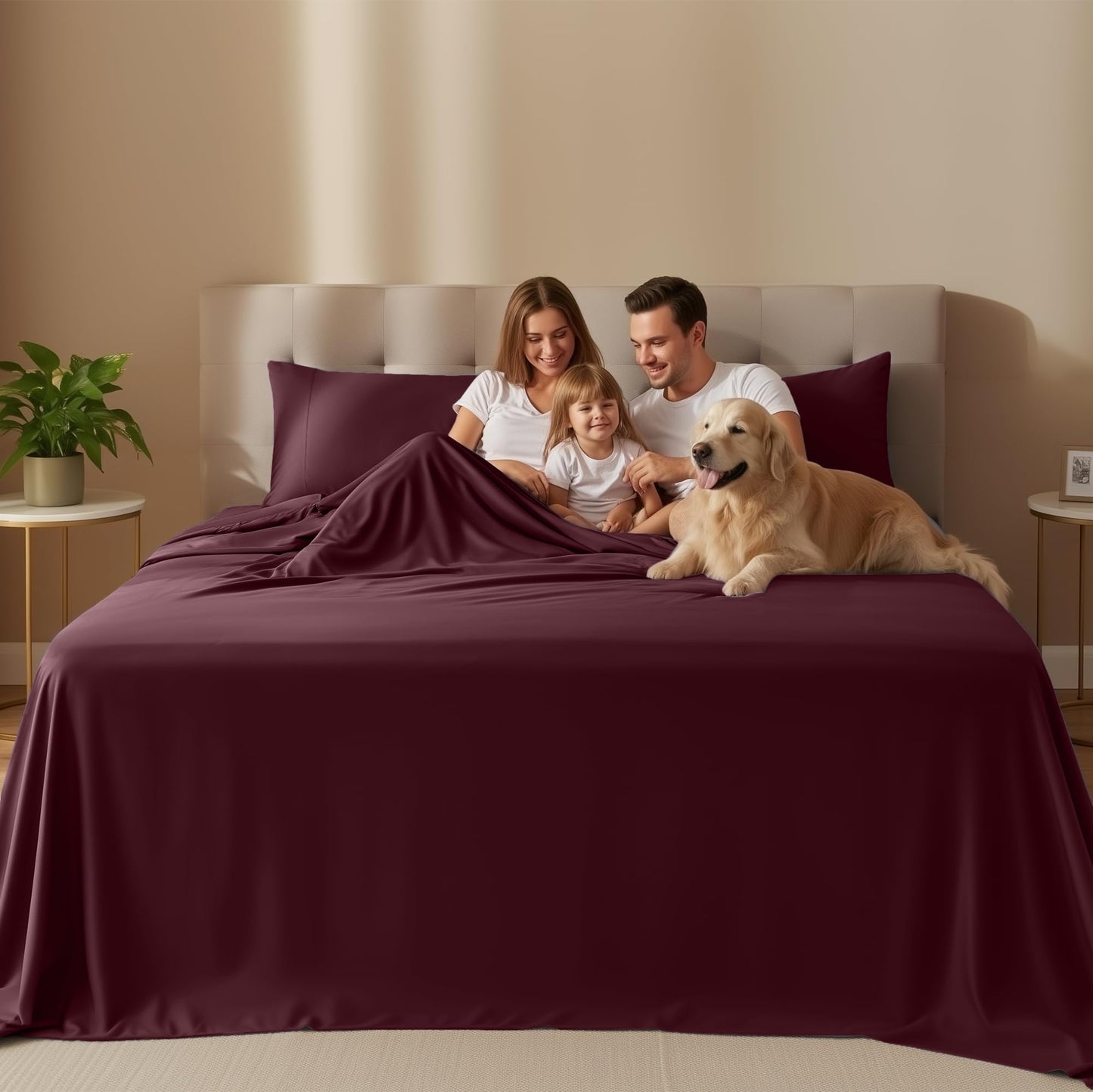 Utopia Bedding Twin Sheet Set – 3 Piece Bed Sheets for Twin Size Bed, Soft and Breathable Microfiber, Includes 1 Fitted Sheet, 1 Flat Sheet and 1 Pillowcase – Oeko Tex (Burgundy)