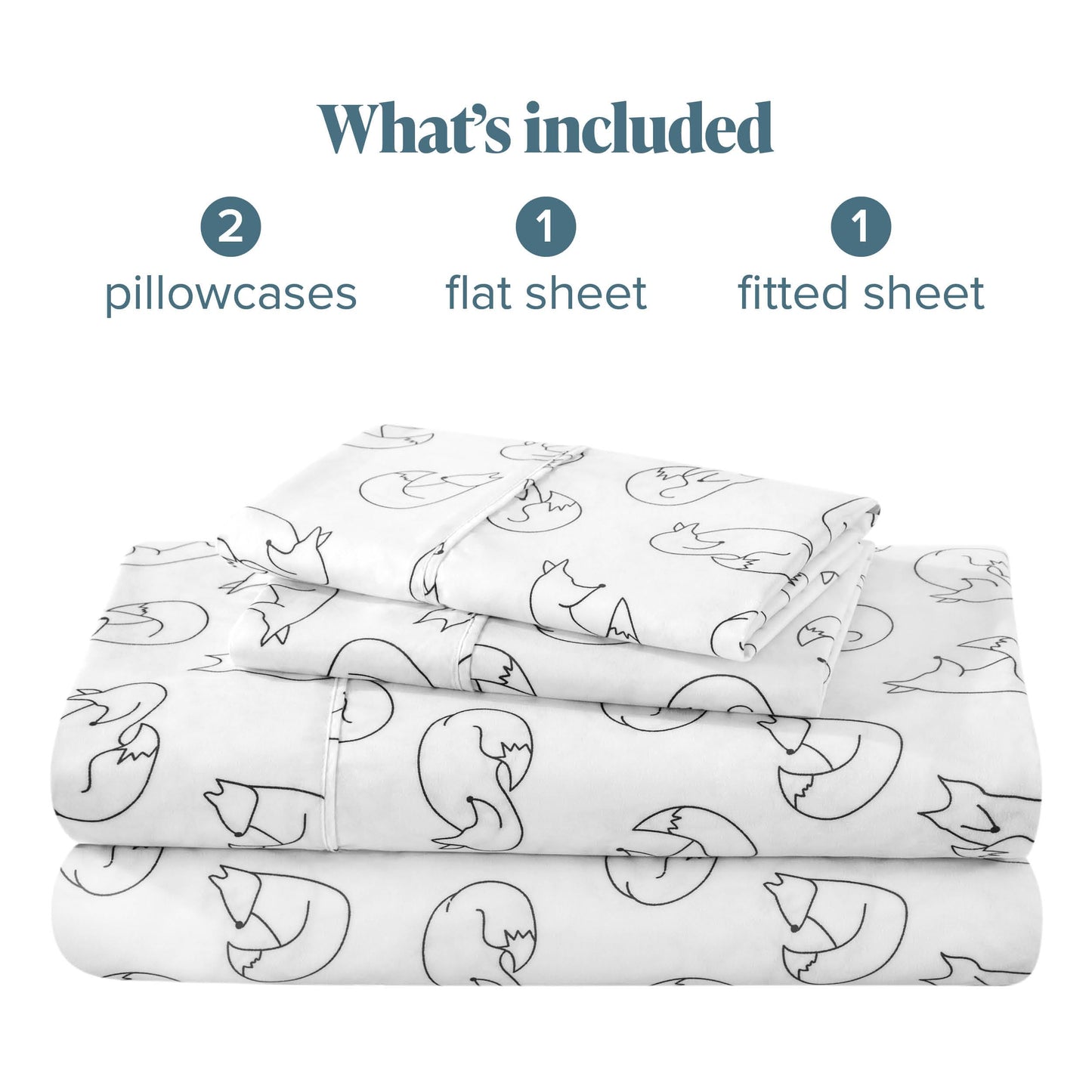 Bare Home Queen - Christmas Sheet Set - Luxury 1800 Ultra - Double Brushed Soft Microfiber - Deep Pockets - Easy Fit - 4 Piece Set - Holiday Bed Sheets (Queen, Feelin' Foxy)