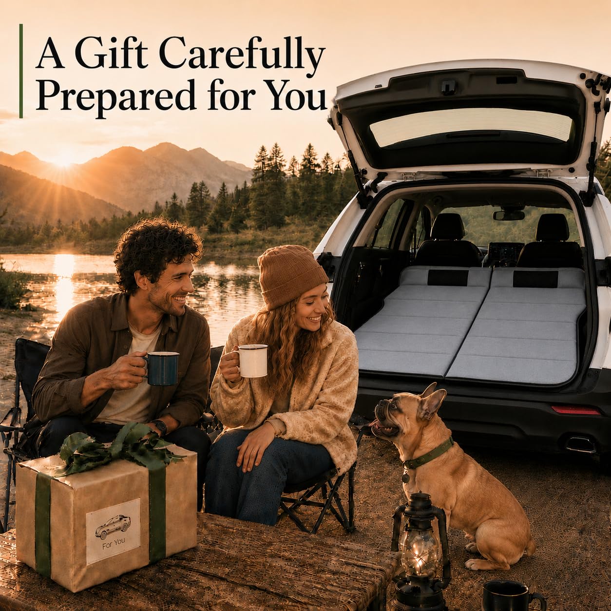 MGRFTOX Car Mattress for Tesla Model Y 2020-2026 Non-Inflatable Car Camping Mattress, Foldable Trunk Sleeping Pad with Split Design, Portable Car Bed for Road Trips, Camping, Travel