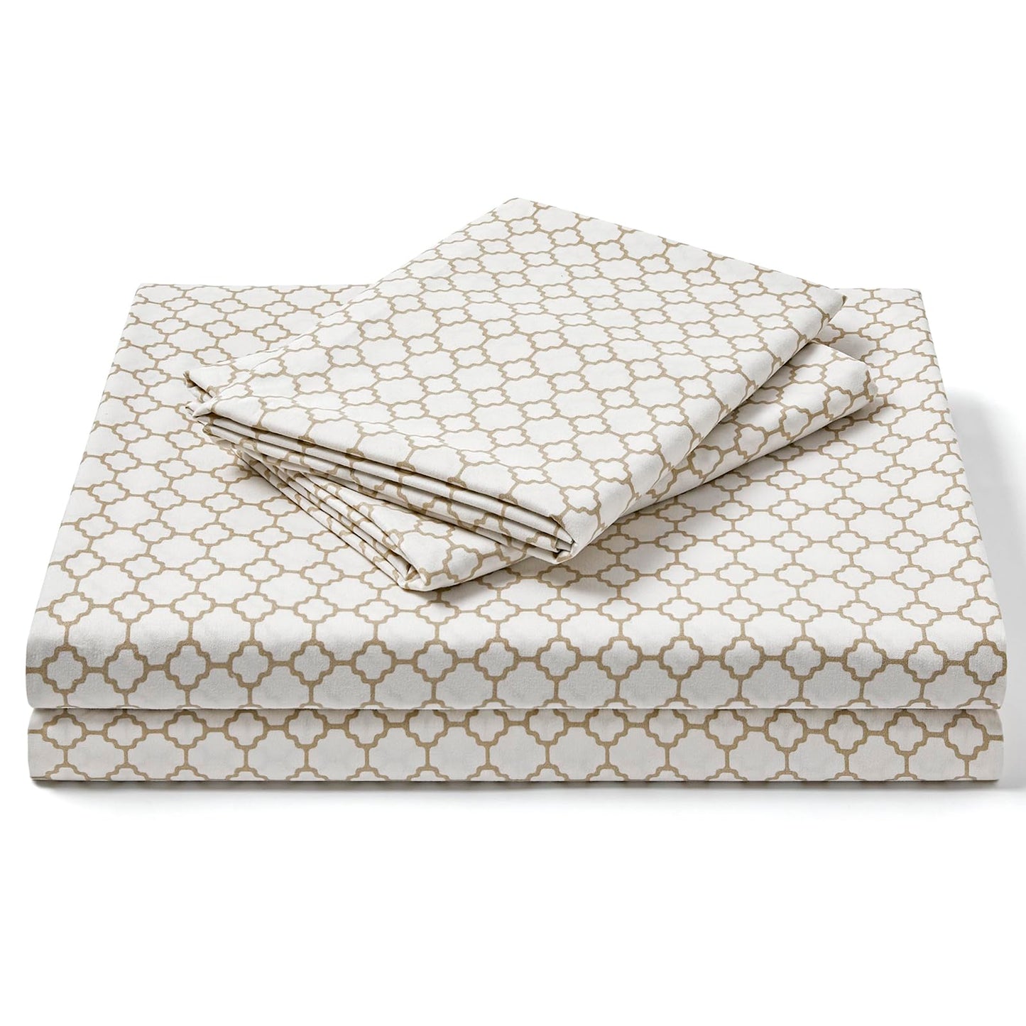 FreshCulture Floral Bed Sheets - Ultra Soft King Size Sheets Set - Brushed Microfiber Geometric Sheets - Deep Pockets up to 16" - Easy Care - Hotel Luxury 4 Piece Pattern Printed Sheets King, Jali