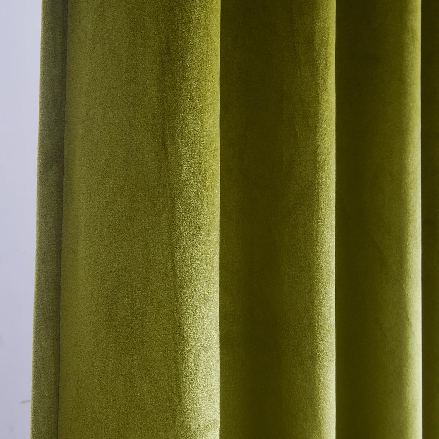 Roslynwood Olive Green Velvet Curtain 84 inch Long - Curtains Block Light Thermal Insulated Rod Pocket Window Drapes Set for Bedroom/Living Room, Olive Green, W52 x L84 inch, 2 Panels