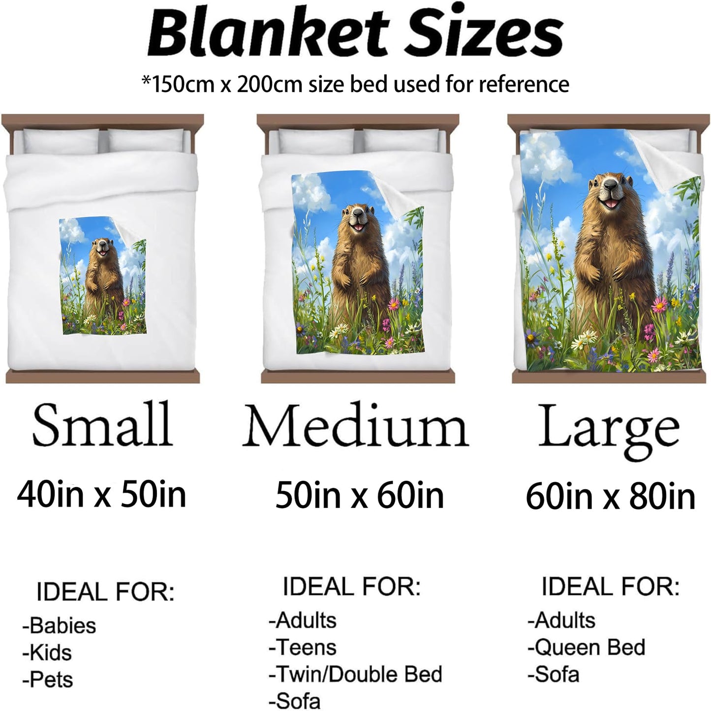 Kibue Adorable Capybara & Wildflower Blanket - Soft & Cozy Flannel Plush Lightweight Throw Blanket for Travel, Office, Bedroom, Sofa - Warm Decor for Adults Kids Women Men 60"×50"
