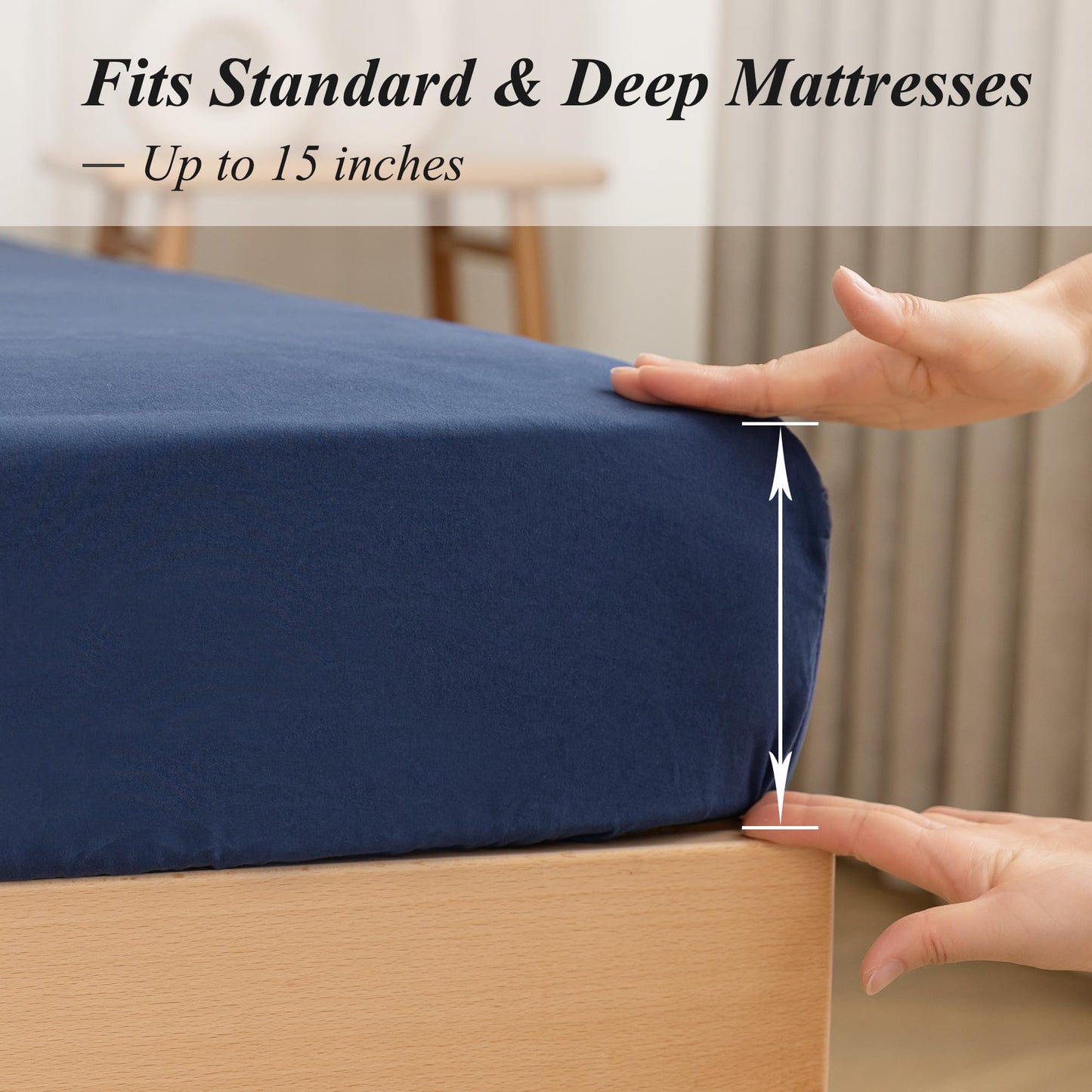Twin Fitted Sheet Only - Premium 1800 Super Soft & Cozy Microfiber, Wrinkle, Fade, Shrinkage Resistant Deep Pocket Twin Size Fitted Bottom Sheet, Navy