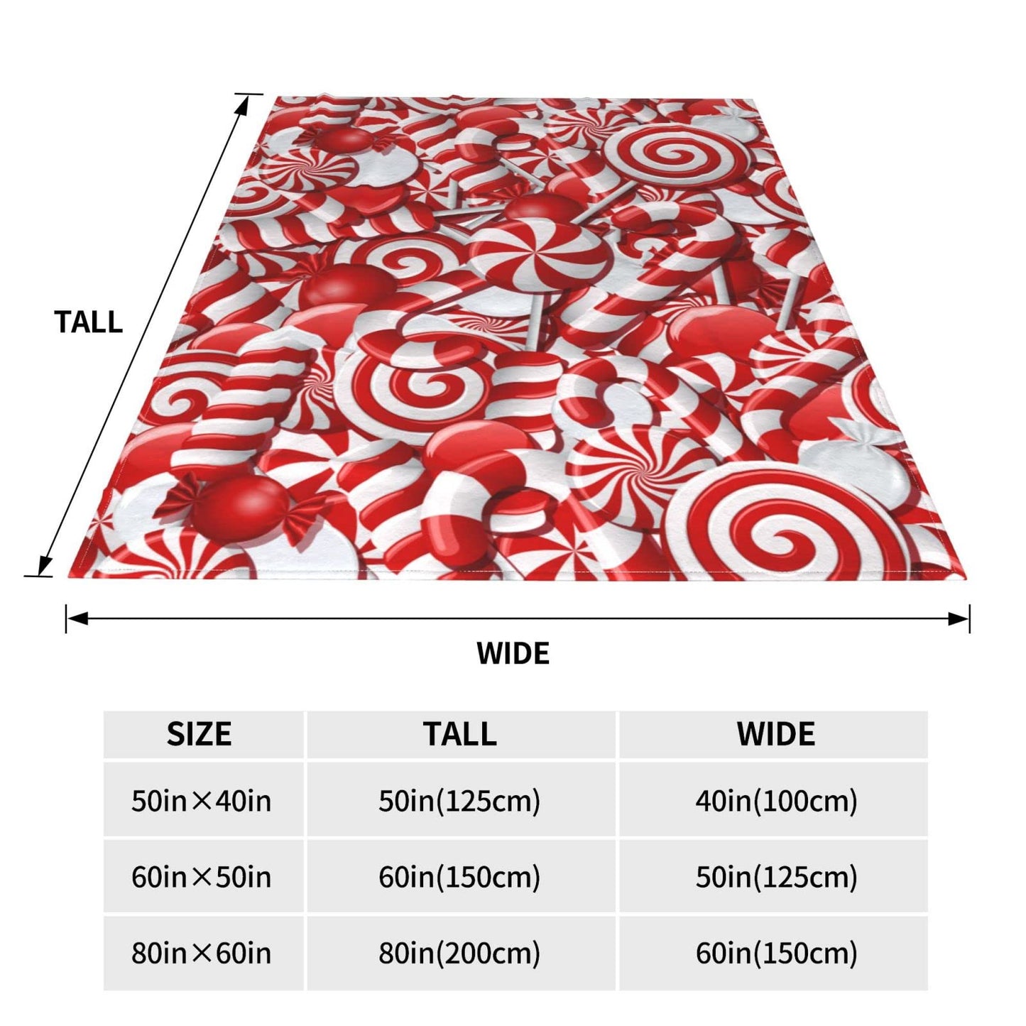 KUOAICY Christmas Swirl Candy Fleece Throw Blanket Soft Flannel Plush Lightweight Warm Cozy for Bed Couch Sofa 60''X50'' Black33
