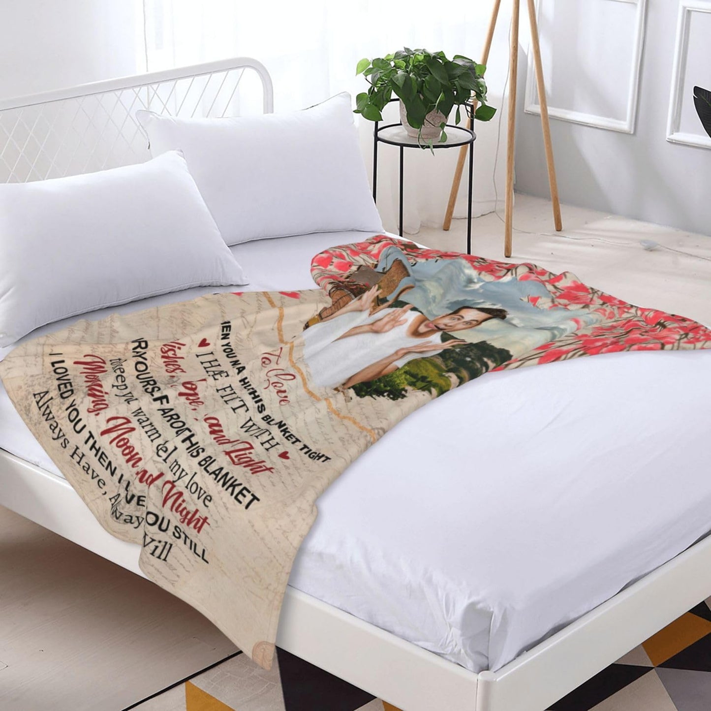 BHSHOH Personalized Couple Photo Blanket for Girlfriend Boyfriend Love Custom Anniversary Blanket Gifts for Husband Wife Wedding Valentine’s Day Gifts Man Woman Throw (11)
