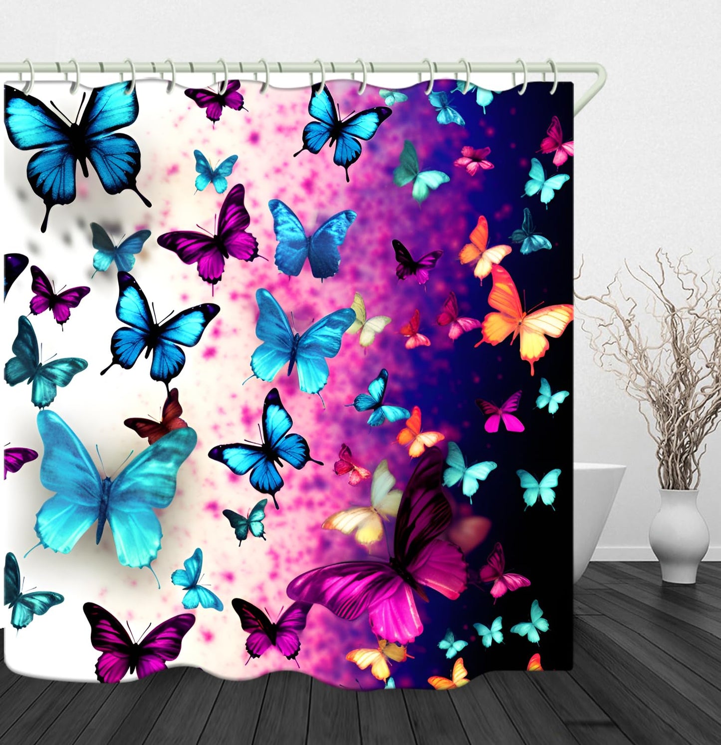 WODEJIAFANG Polyester Bath Blind Set Hooks & Liners in Bath Room Shower Curtains Sets for Bathroom Accessories,African Girls 3D Printed Beautiful Wide Fabric Toilet Curtain for Bathtub 72X72 inches