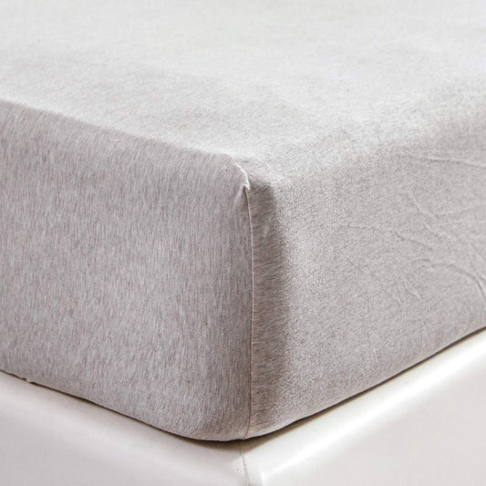 PURE ERA Jersey Knit Cotton Fitted Bottom Sheet ONLY (No Flat Sheet or Pillow Cases) Deep Pocket Up to 15" to 20" Ultra Soft Comfy Breathable Beige Queen