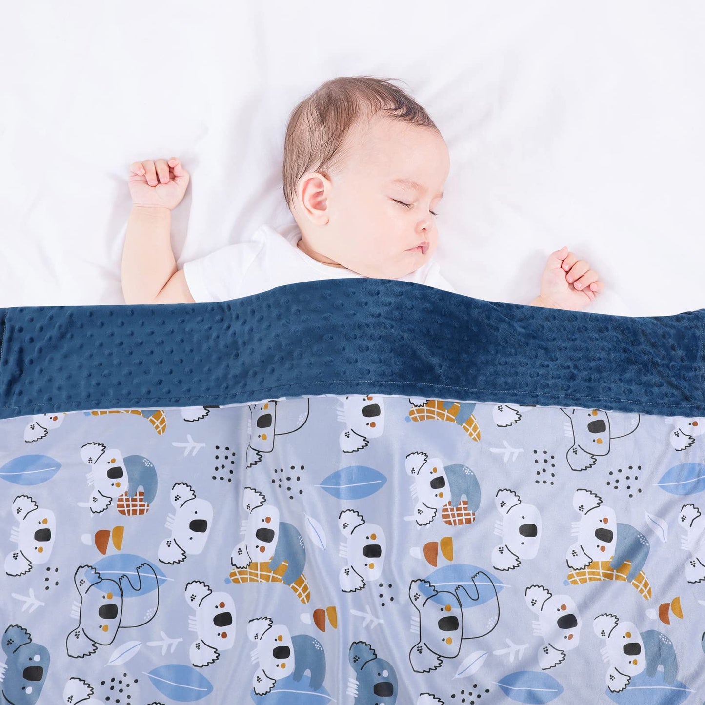 Donsonny Baby Blanket for Boys Girls Soft Minky with Double Layer Dotted Backing, Koala Printed 30 x 40 Inch Receiving Blanket
