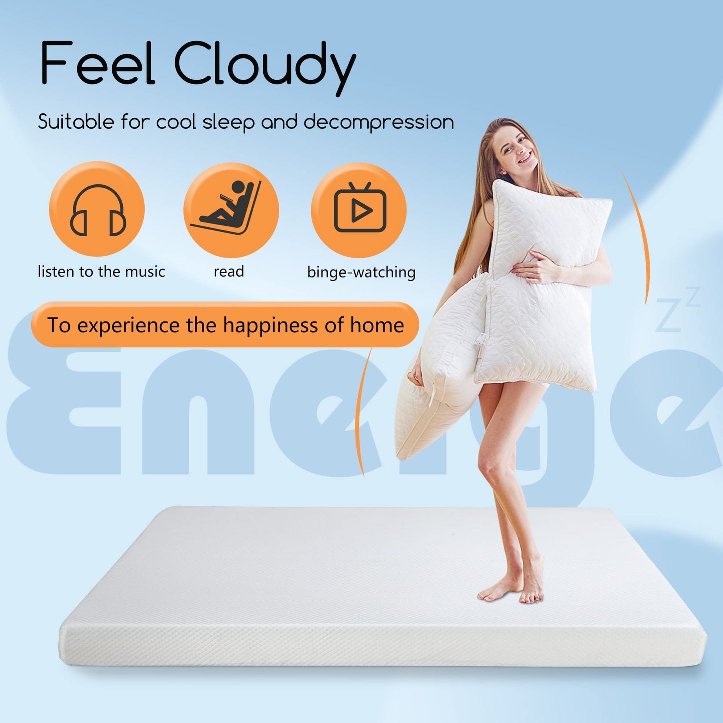 BestMassage | 5 Inch Twin Mattress | Gel Memory Foam | Medium Firm Feel | White | Bed in a Box, CertiPUR-US Certified | Pressure Relief, Cooling Ventilated Foam | Breathable Knit Cover