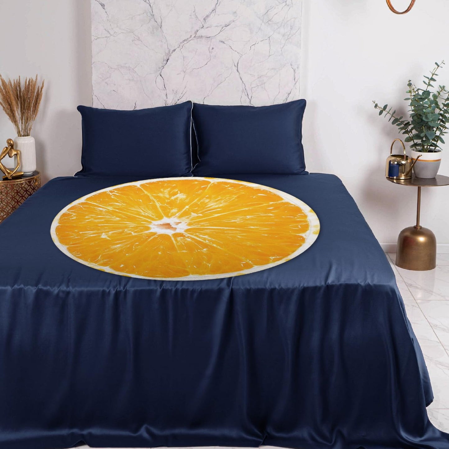 ARESD Food Throw Blanket Orange, Realistic Funny Orange Blanket for Adults and Kids, Ronud Novelty Fruits Printed Blanket for Couch,Sofa,Bed, Fun Comfy Cozy Gifts for Boys,Girls 59 Inches