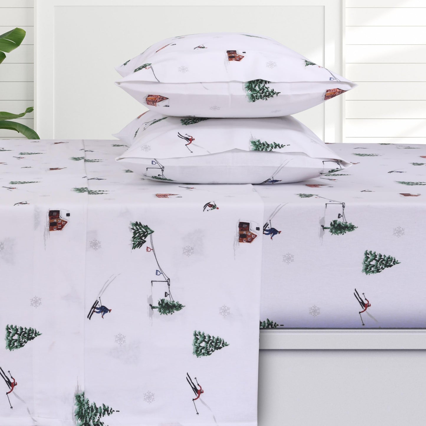 Tribeca Living Ultra Soft Turkish Cotton Flannel Queen Sheet Set with Extra Deep Pocket, 100% Cotton Flannel Sheets 4 Piece Set, Aspen 170-GSM