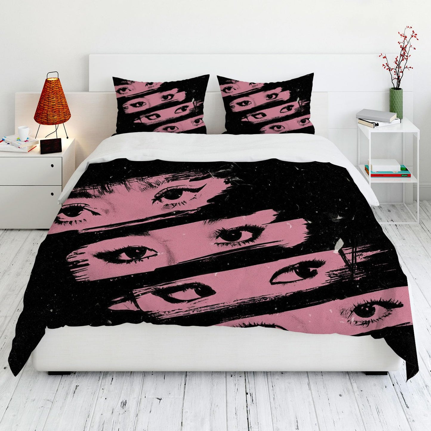 Allenjoy Korean Music Pink Girl Comforter Set with 2 Pillowcases for Girls Teens Women Fans Daughter Bedroom Nursery Bedding Room Decor, Machine Washable, Queen Size