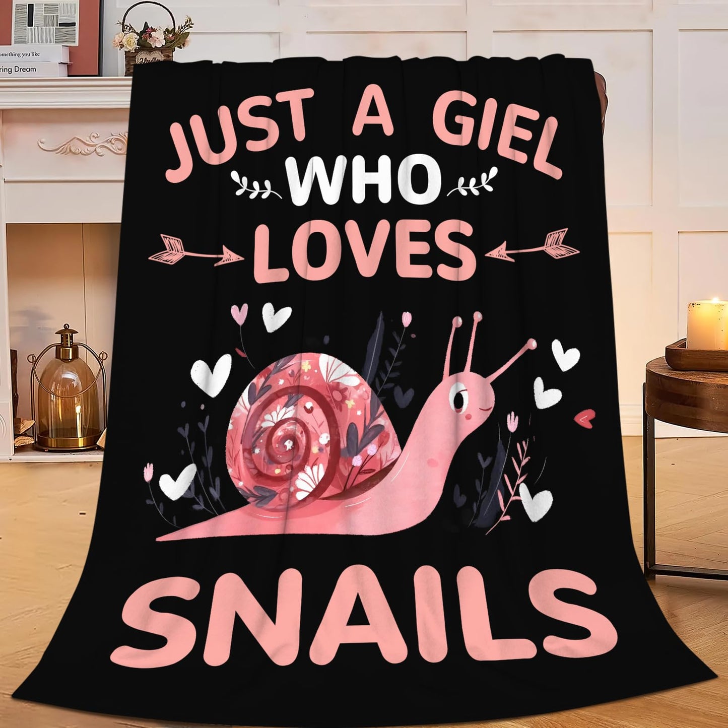 Baegopa Snails Blanket Gifts for Girls Women Snail Stuff Throw Blankets Cozy Plush Fleece Flannel Fuzzy for Bed Decor 50"X40"