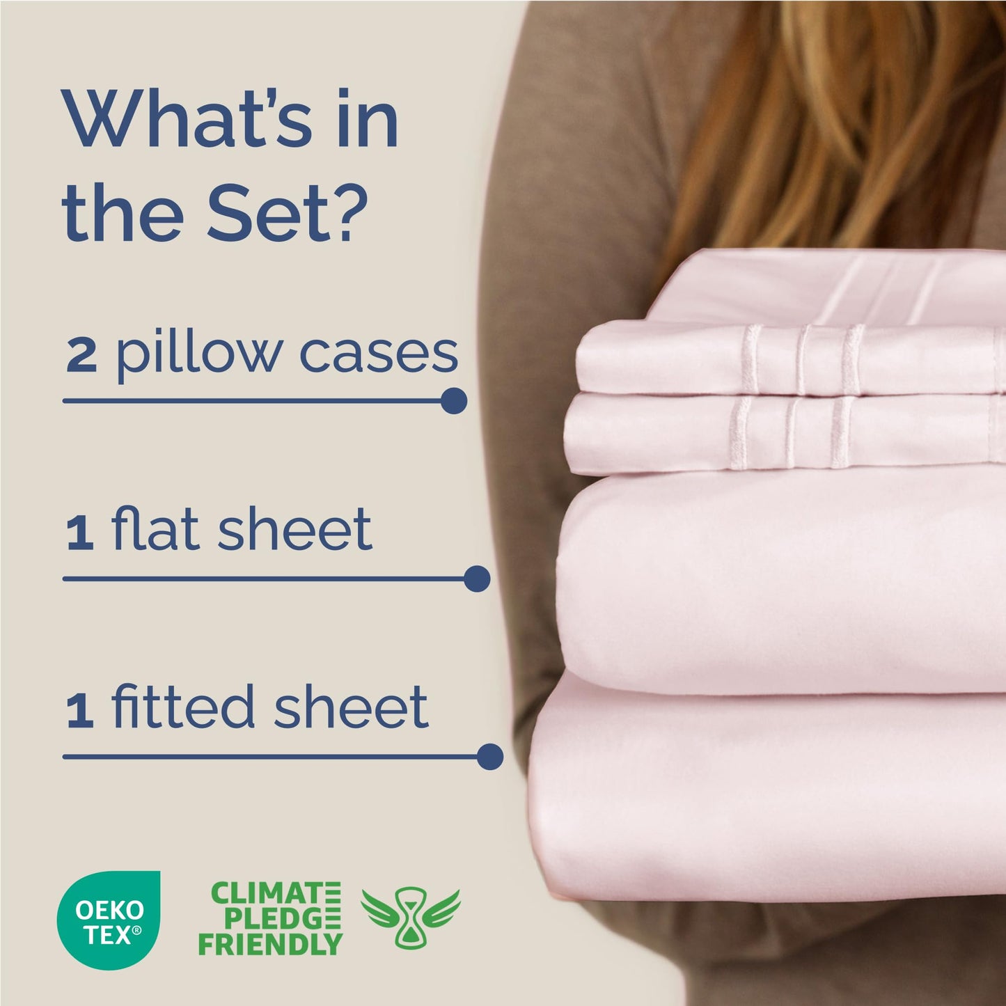 Full Size 4 Piece Sheet Set - Comfy Breathable & Cooling Sheets - Hotel Luxury Bed Sheets for Women & Men - Deep Pockets, Easy-Fit, Soft & Wrinkle Free Sheets - Lavender Pink Oeko-Tex Bed Sheet Set