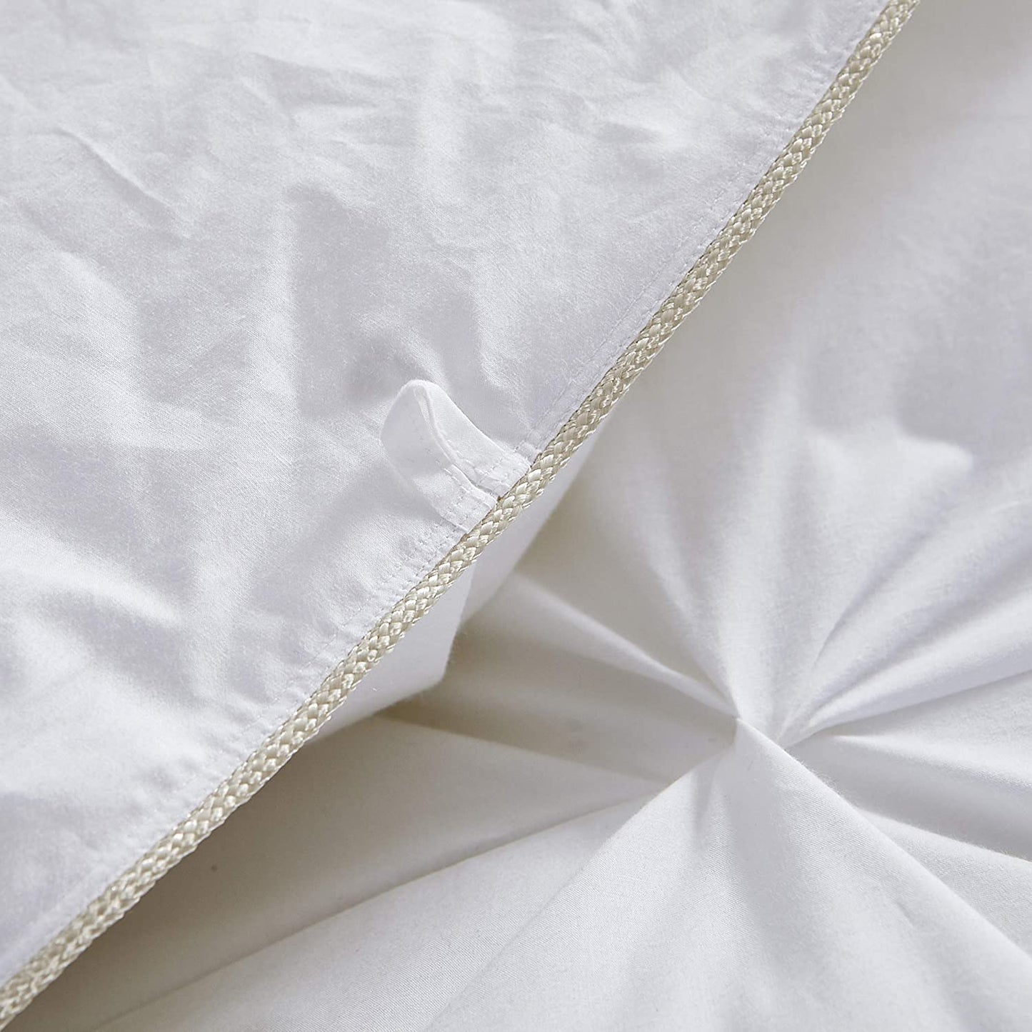 Luxurious Goose Down Feather Fiber Comforter Duvet Insert, Exquisite Pinch Pleat White Design, Oversize Palatial King White 128 x 98, Premium Baffle Box 100% Egyptian Cotton, 80 oz Fill Weight