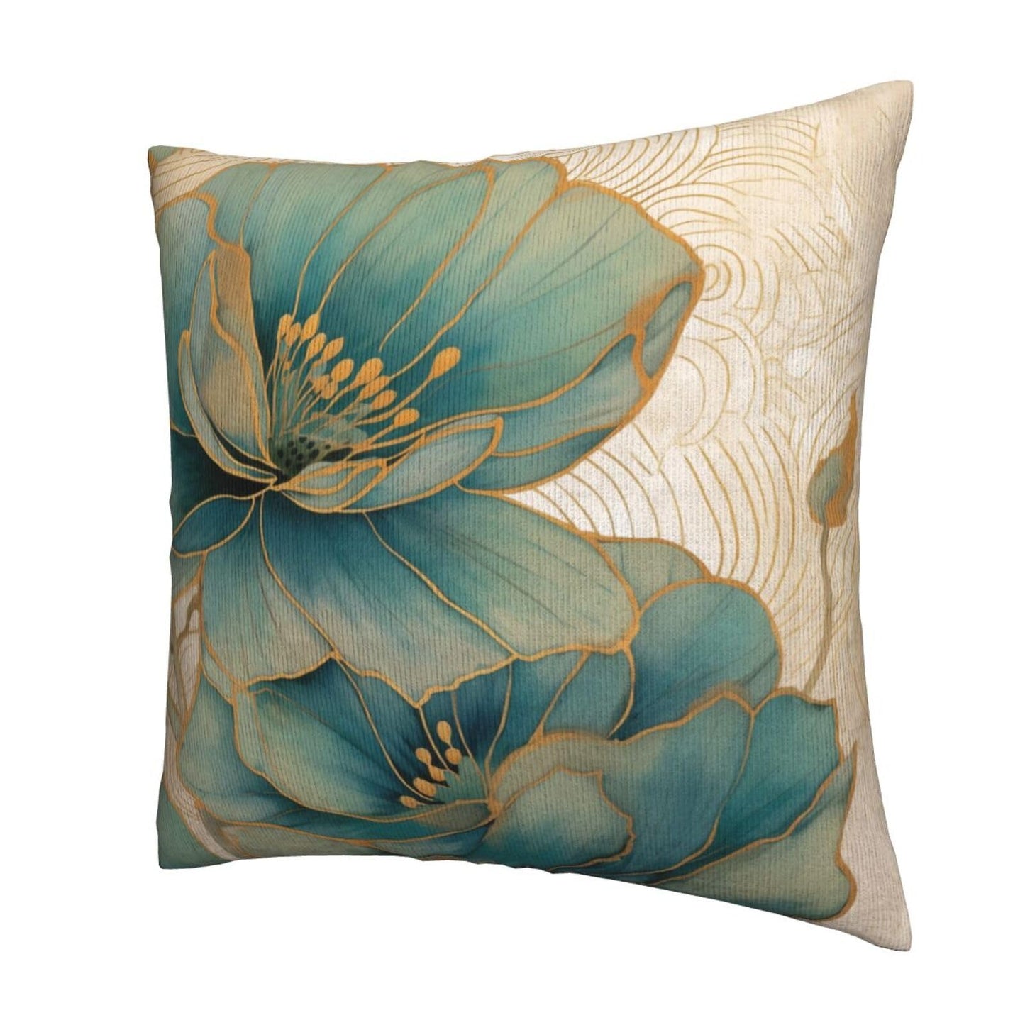Droerfes Teal Turquoise Leaf Throw Pillow Covers Set of 2 Couch Pillow Case Decoration Cushion Covers for Sofa Home Living Room Bedroom Outdoor 18X18 Inch