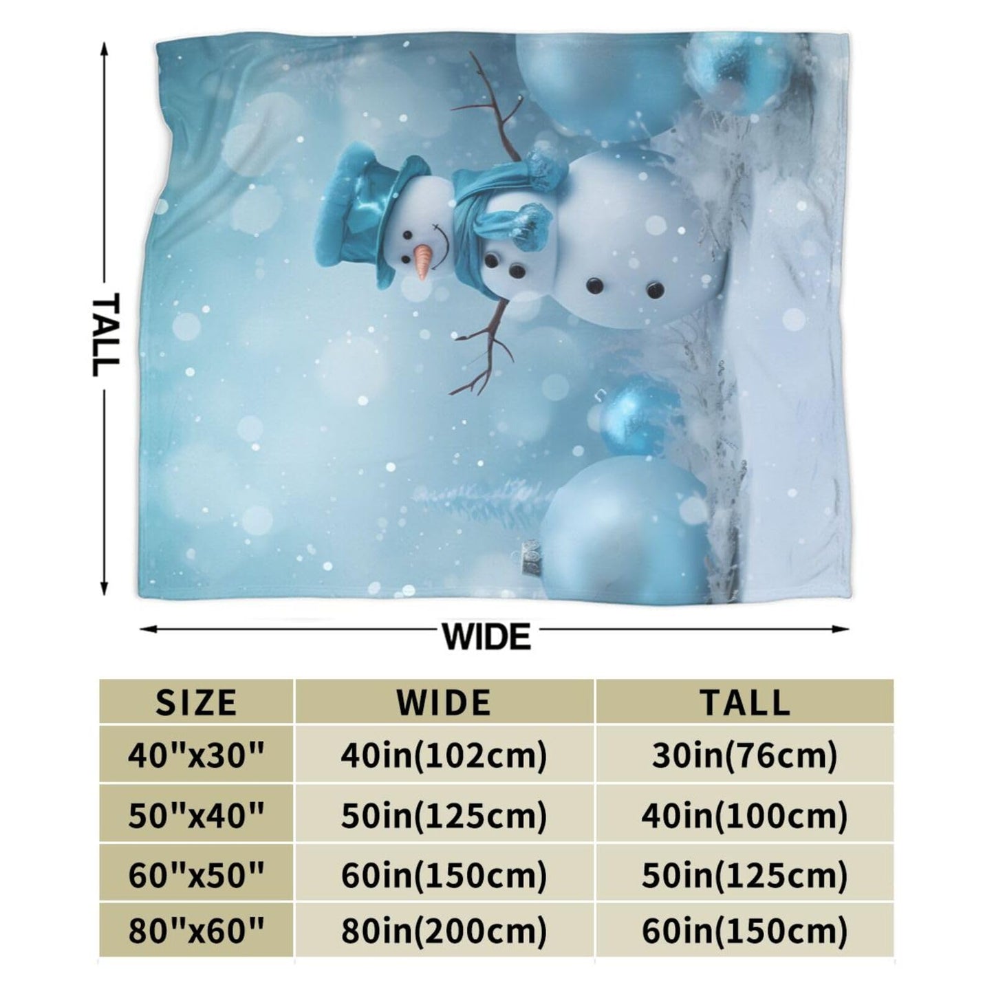 Christmas Snowman Ultra-Soft Flannel Throw Blankets, Blue Night Blanket for Bed Couch Sofa, All Seasons Home Camper Travel 60"x50"