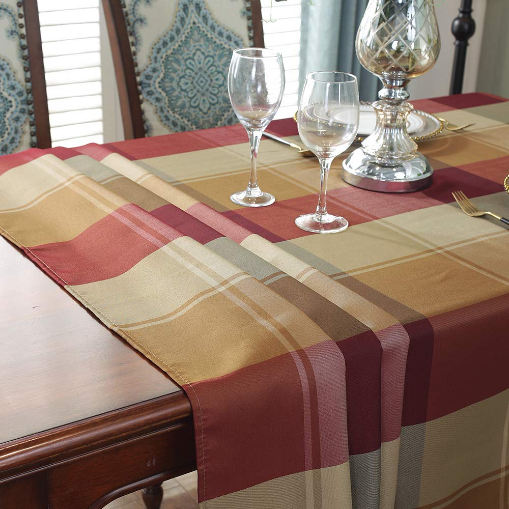 Rectangle Tablecloth 60 x 84 Inch Checkered Table Cloths Spillproof Anti-Shrink Soft and Wrinkle Resistant Decorative Fabric Table Cover for Kitchen Dinning Tabletop Outdoor(Rectangle/Oblong,Red)