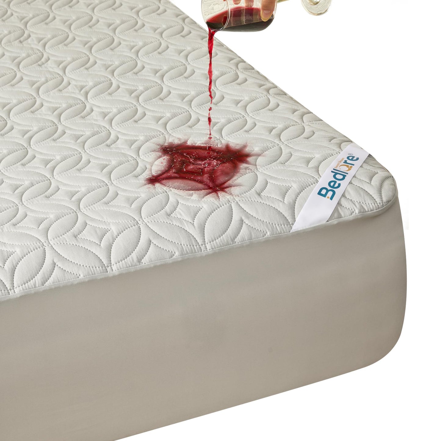 BEDLORE Waterproof Mattress Protector, Twin Size Mattress Pad with Deep Pocket 6"-15" Depth, Soft Dirt-Proof Double Bed Mattress Cover for Bedroom, College Dorm, Hotel (Light Gray)