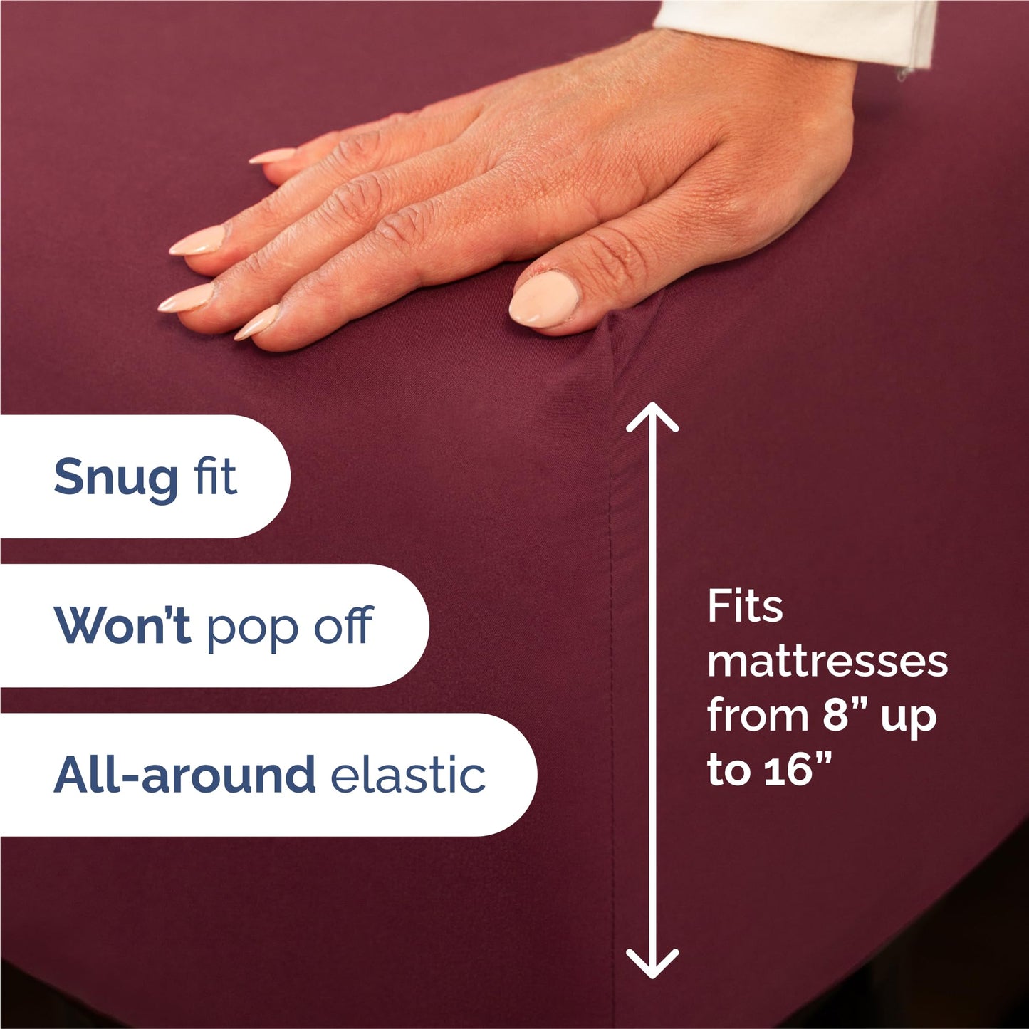 Split King Size 5 Piece Sheet Set - Comfy Breathable & Cooling Sheets - Hotel Luxury Bed Sheets for Women & Men - Deep Pockets, Easy-Fit, Soft & Wrinkle Free Sheets - Burgundy Oeko-Tex Bed Sheet Set