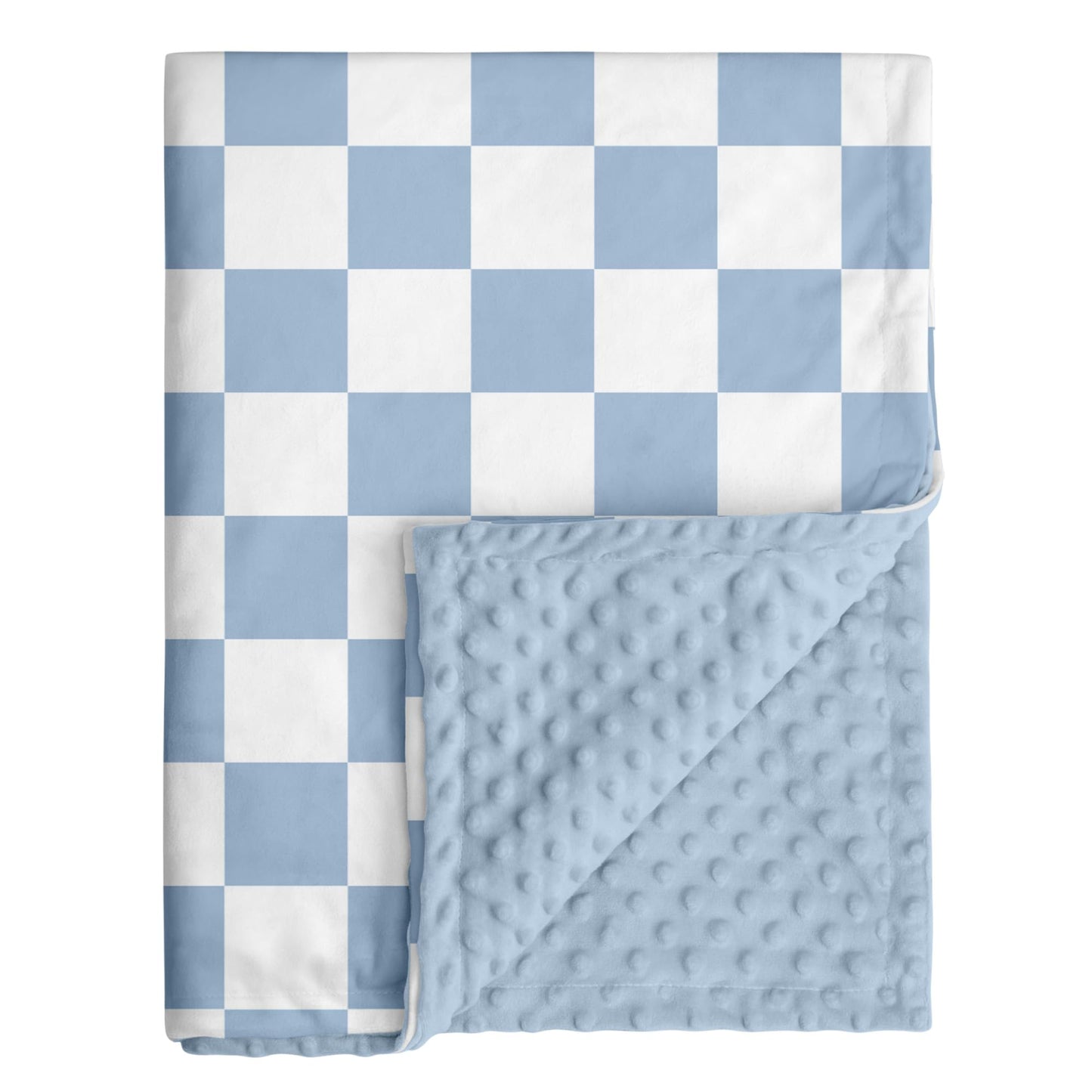 CIVARUA KIDS Checkered Baby Blanket, Nursery Minky Blanket for Boys Girls, Cozy Soft Fluffy Newborn Infant Toddler Receiving Blankets for Crib Stroller or Carseat, 30x40 Inches, Blue