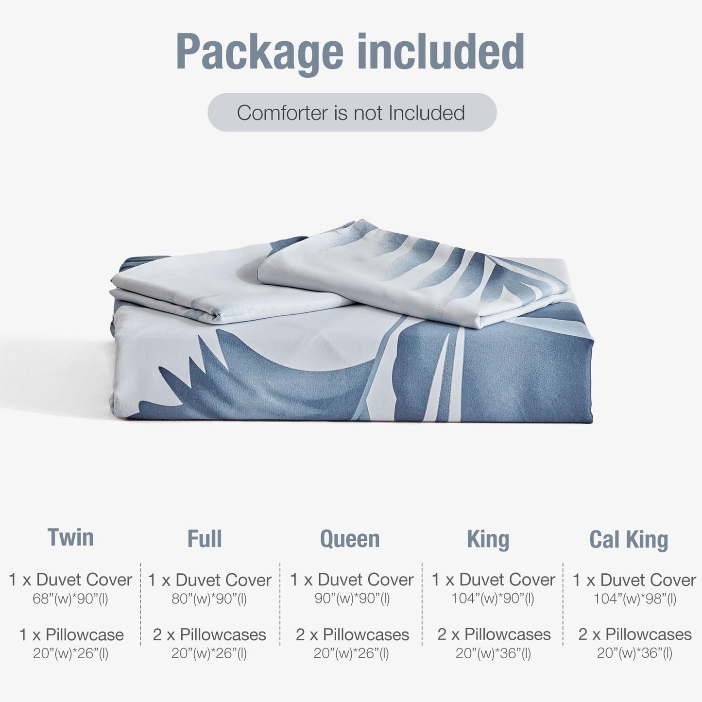 Lekesky Queen Duvet Cover Set, Tropical Blue Palm Pattern Duvet Cover Queen Size, 3 Pieces White Bedding Sets with Zipper, Ultra Soft Microfiber Reversible Floral Queen Size Comforter Cover