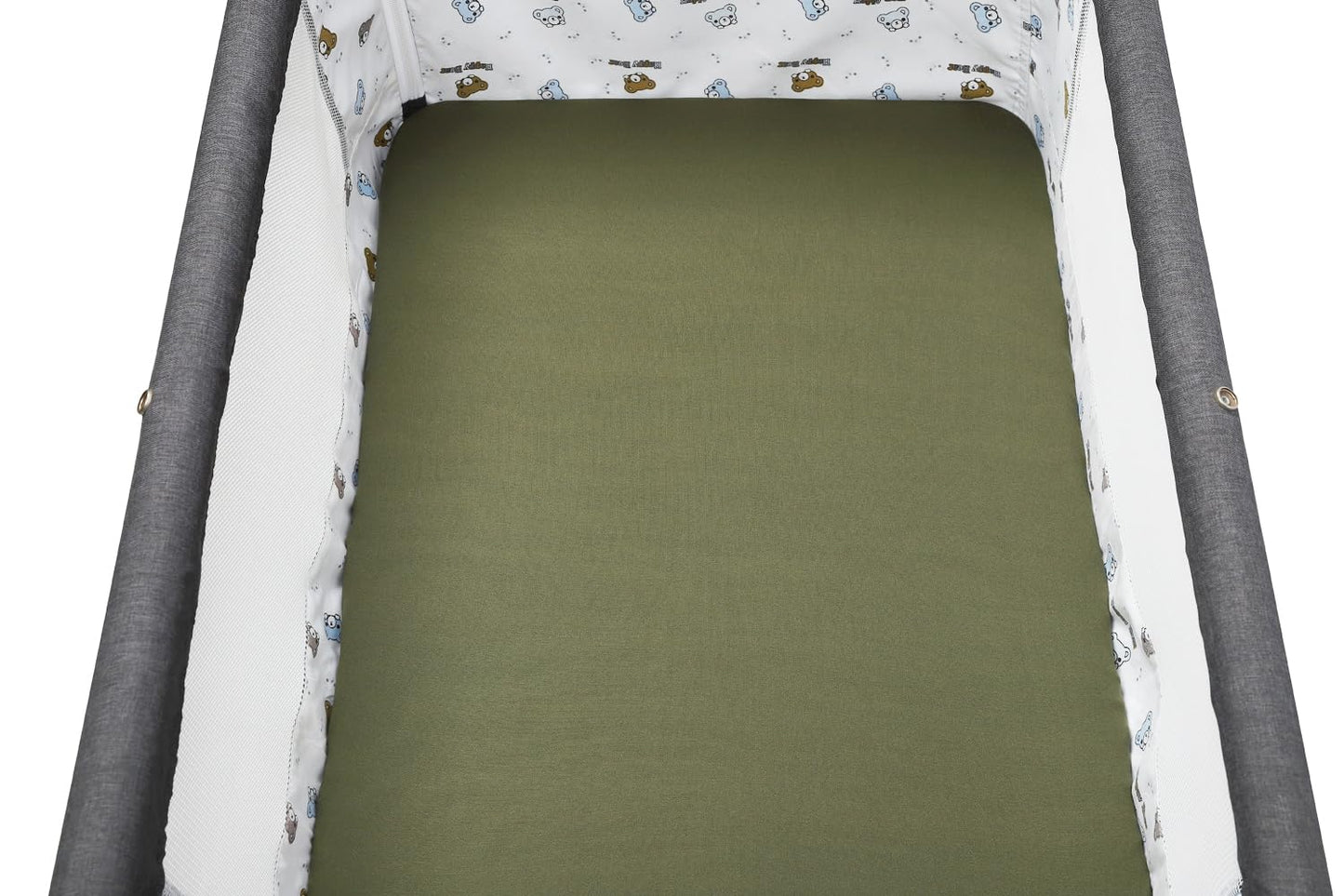 Tontukatu Stretchy Fitted Crib Sheets Set 2 Pack Portable Crib Mattress Topper for Baby Girl Boy,Ultra Soft Jersey Material, Light Green & Moon