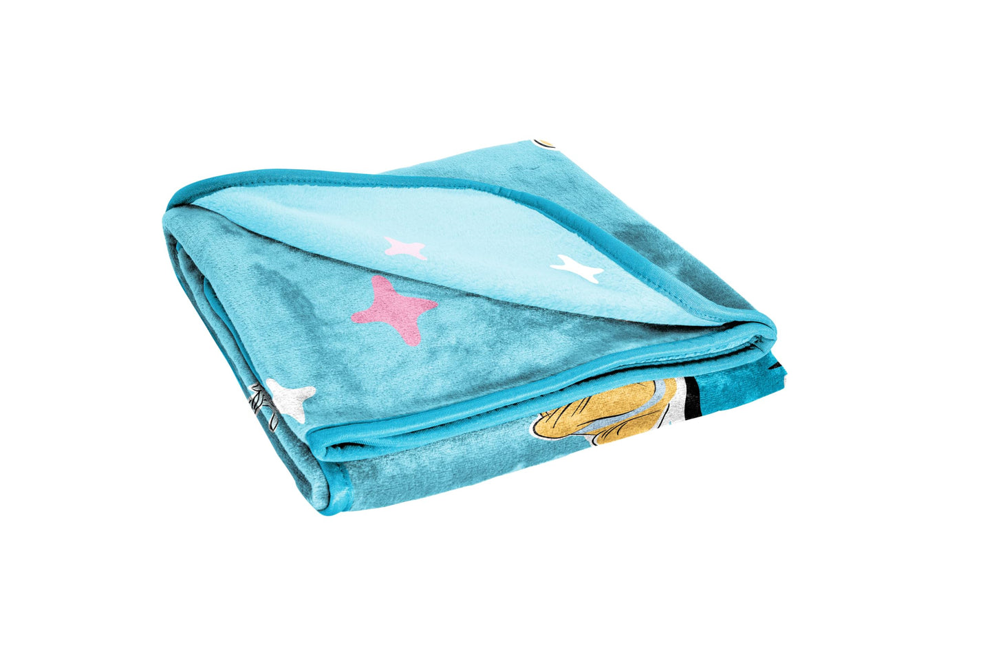 Jay Franco Kids Plush Throw Blanket – Soft & Cozy Fleece Throw for Bedroom & Couch Décor, Official Licensed Product, Blue - Disney Princess Cinderella, 46x60 - Throw Blanket