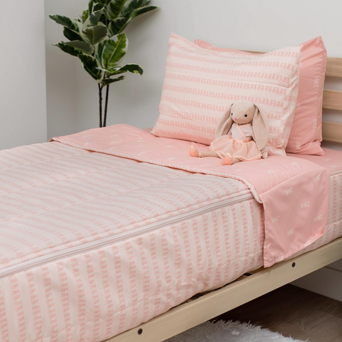 Beddy's Ballerina Theme Durable Zipper Bedding for Kids - Bed in a Bag - Pink Ballet Shoe Sheets & Comforter - Includes Pillowcase & Sham - Easy to Make & Wash - Twin