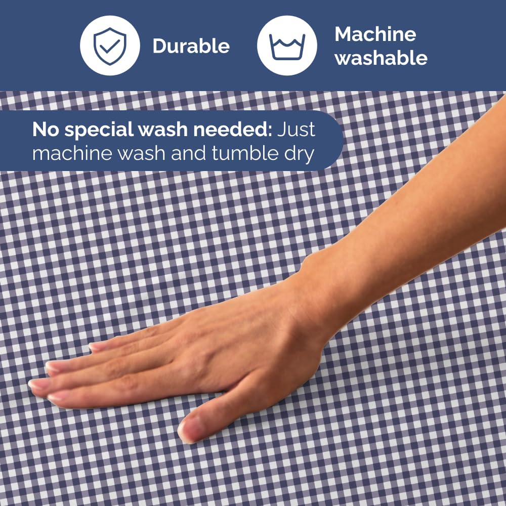 Blue Checkered Sheet Set - 1 Flat & 1 Fitted Sheet & 2 Pillowcases w/ Deep Pockets - Grid, Plaid, Gingham Pattern Bed Set - Comfy, Wrinkle & Fade Resistant - Soft, Breathable and Cooling - Queen Size