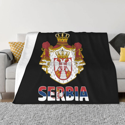 Throw Blanket Serb National Emblem Super Soft Flannel Caroset Lightweight Warm No Pilling Woollen Blankets Sofa Bed Dorm Bedroom Office Home 60"X50"