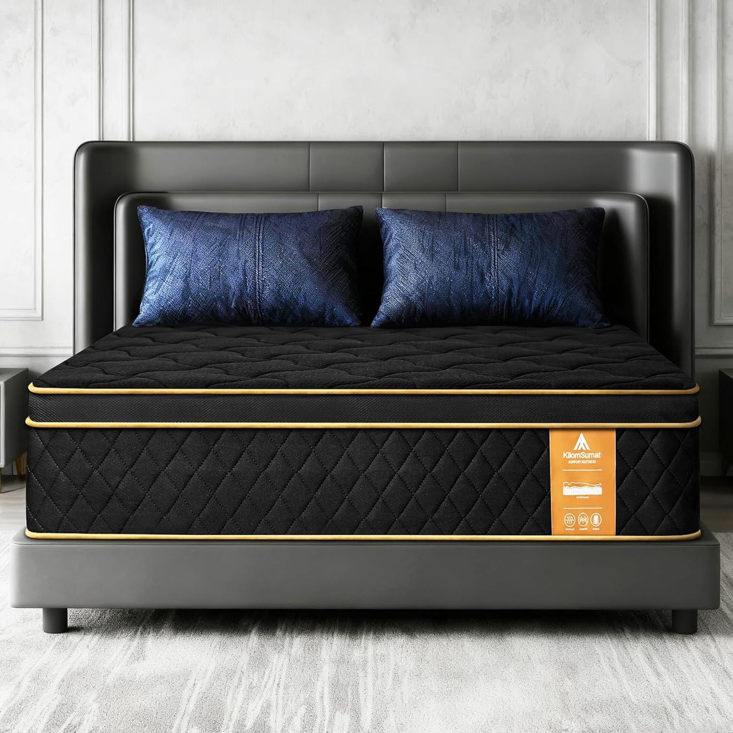 KilomSumat Twin Mattress 10 Inch Twin Size Mattresses in a Box Memory Foam Hybrid Twin Mattress Soft with Individual Pocket Spring for Motion Isolation, Edge Support, Medium Firm