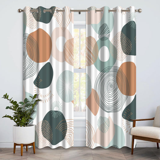 NAEMBCU Boho Geometric Blackout Curtains for Bedroom 52Wx84L