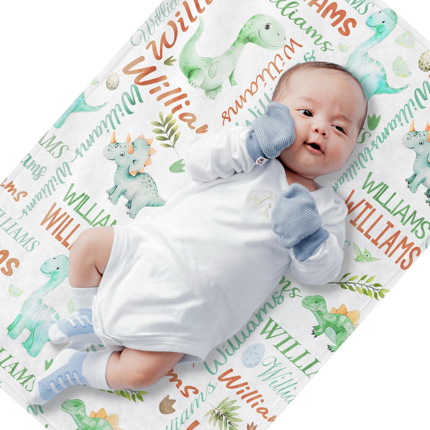 PUREFLY Personalized Baby Blanket - Custom Name Blanket for Girls & Boys, Super Soft Plush Fleece
