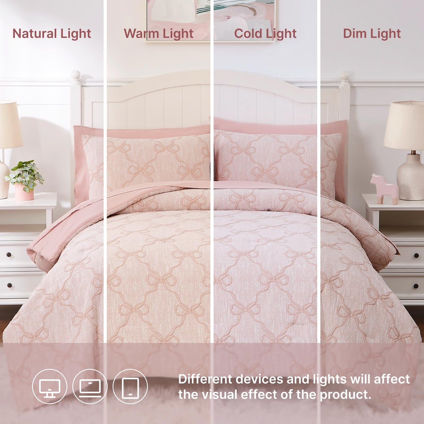 Wink Deer Twin Comforter Set with Sheets for Girls-5 Pieces Twin Bedding Sets with Pink Comforter, Sheets, Pillowcase & Sham for Kids (Pink Diamond, 66" X 86")