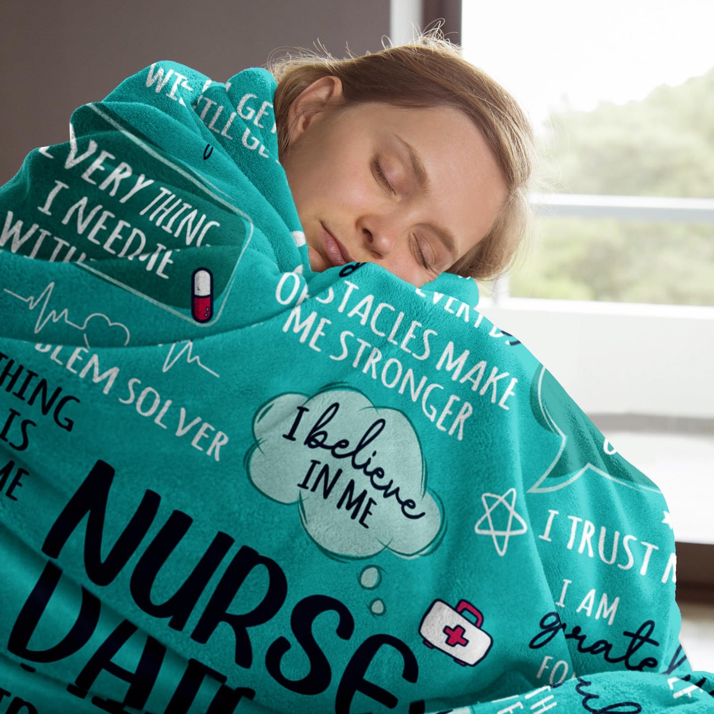 Craftique Nurse Gifts for Women Men- Soft Nurse Blanket with Daily Affirmations- LPN RN Gifts for Nurses Appreciation, Nursing School Graduate Birthday Gifts, Nurses Week/Day