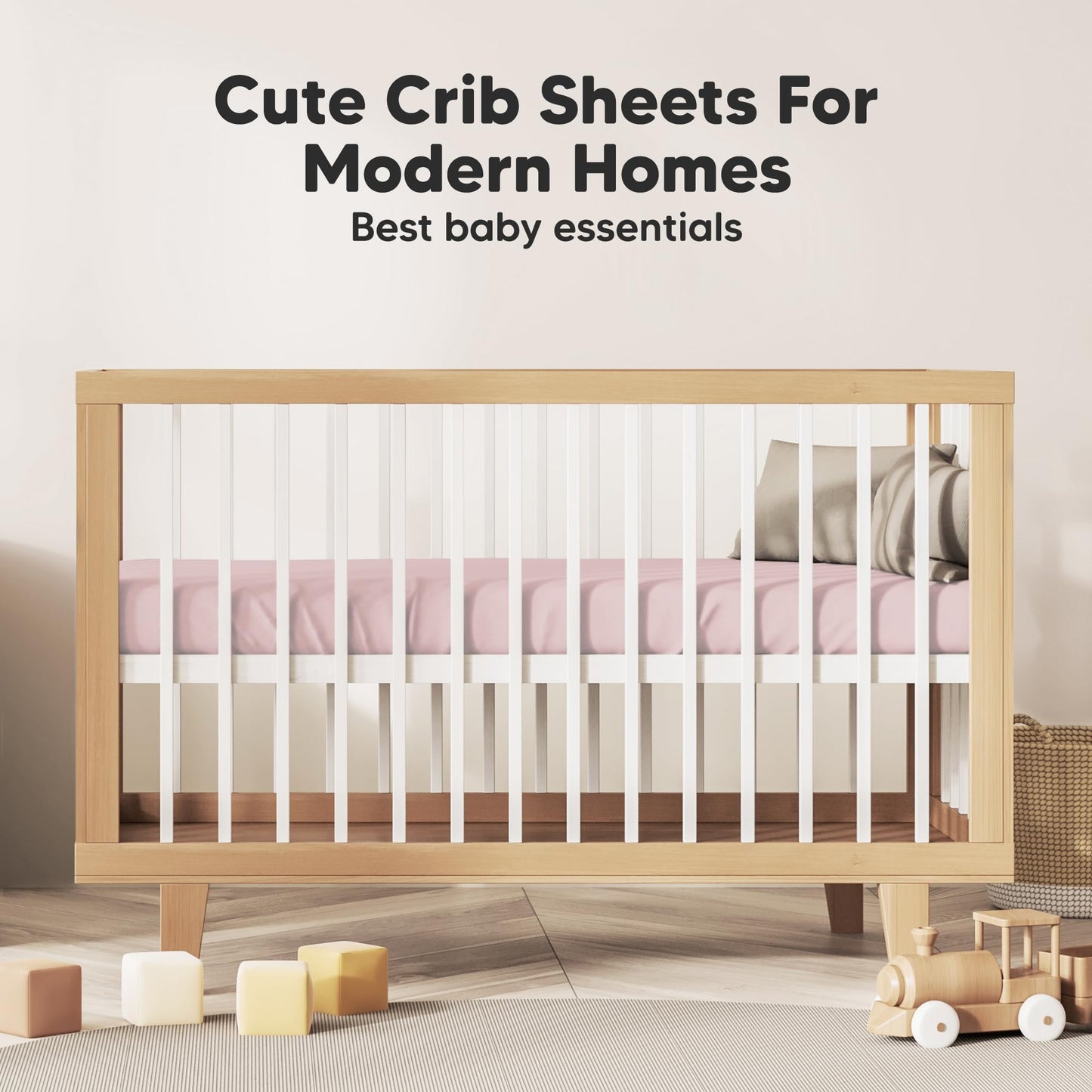 KeaBabies 2-Pack Organic Cotton Crib Sheets for Boys, Girls - 52x28 Fitted Crib Mattress Sheet Neutral, Breathable Cover for Baby Bed Set, Toddler Mattress, Soft & Cute Prints (Beach Day)