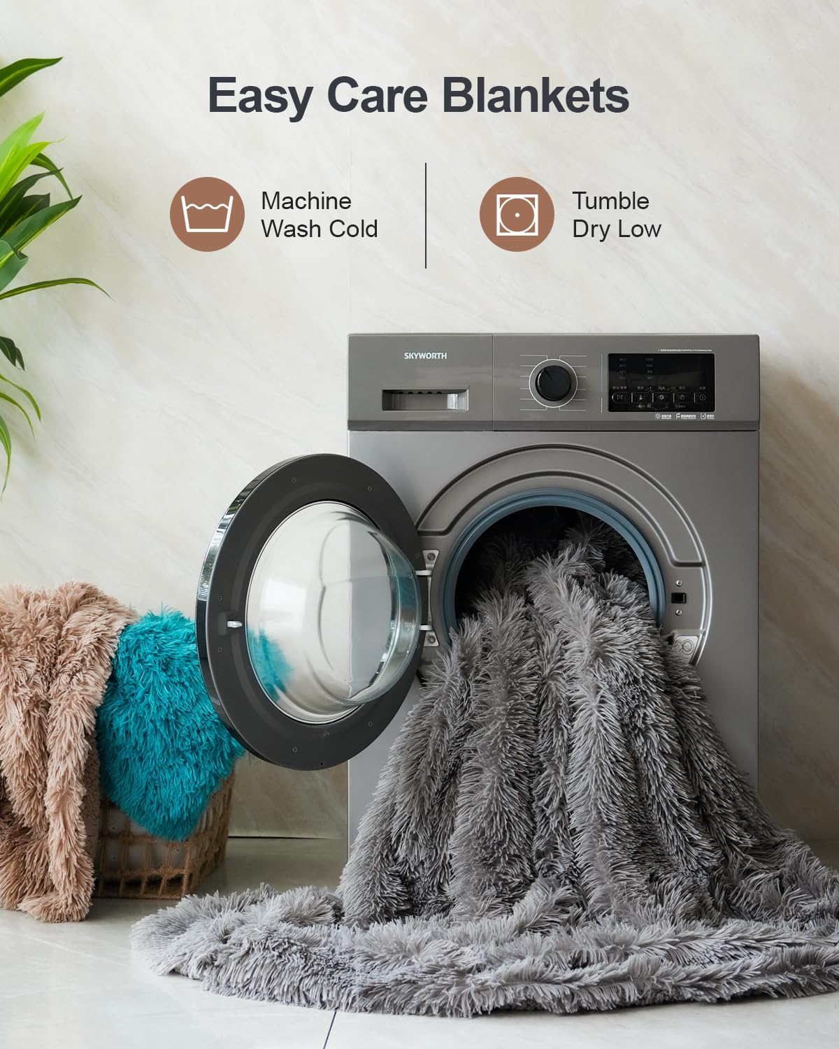Pawque Faux Fur Throw Blankets for Couch, Sherpa Fleece Warm Super Soft Fuzzy Fluffy Blanket, 50x60 inches Thick Shag Lightweight Cozy Gift for Women Men Bedroom Sofa, Grey