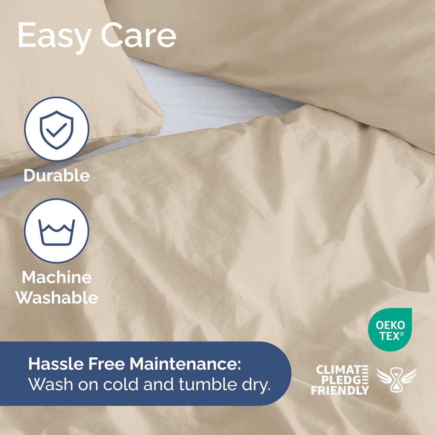 Duvet Cover Queen Size Set - Extra Soft Queen Duvet Cover 90" x 90" with 2 Pillow Shams - Hotel Luxury, Easy Care and Fade Free w/Zipper Closures & Ties - All Season, Comfy, Cozy & Breathable (Wheat)