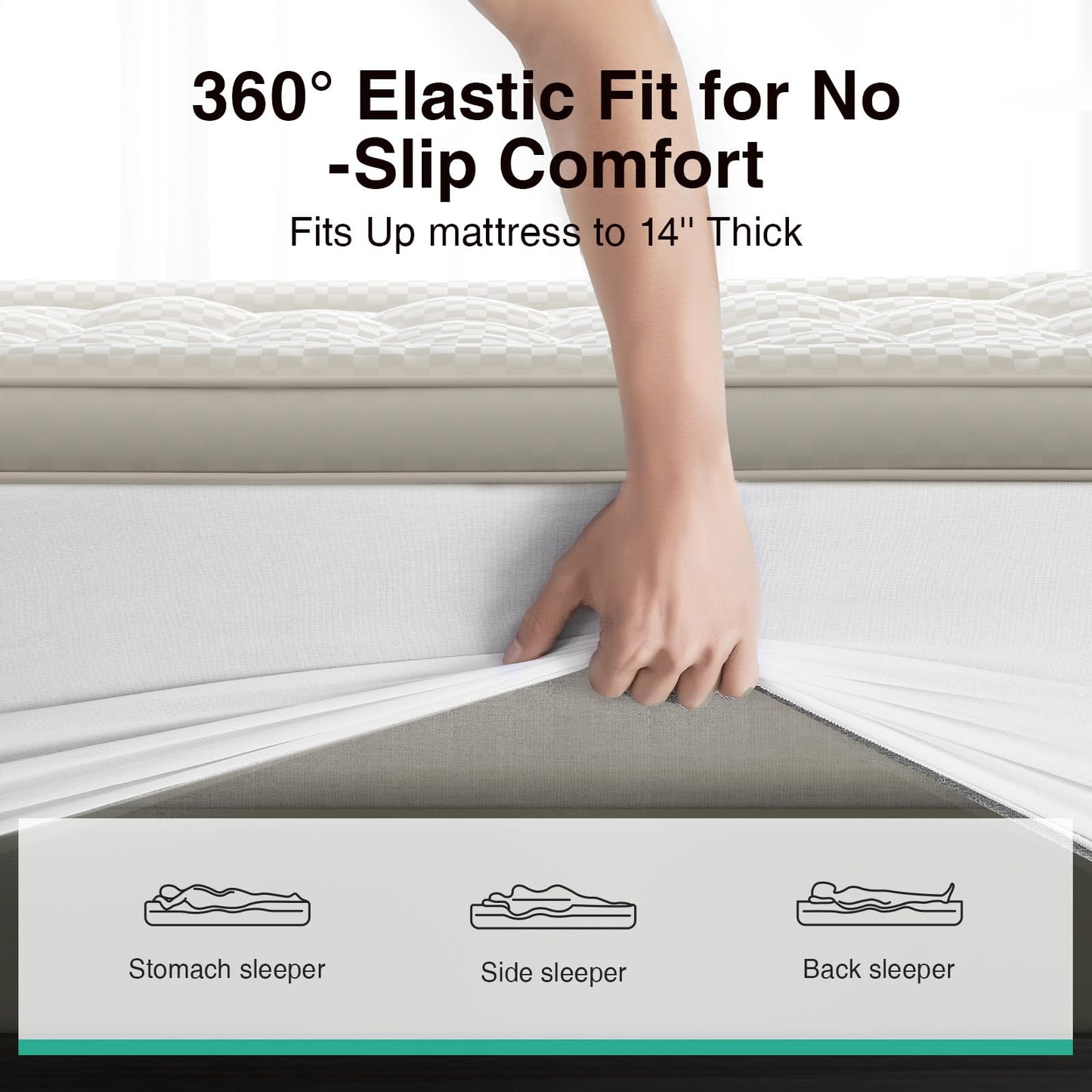 Novilla King Mattress Topper, Extra Thick Pillow Top Mattress Pad, Down Alternative Fill Breathable Cover, 8-21" Deep Pocket Soft Bed Topper for Back Pain Relief, Oatmeal