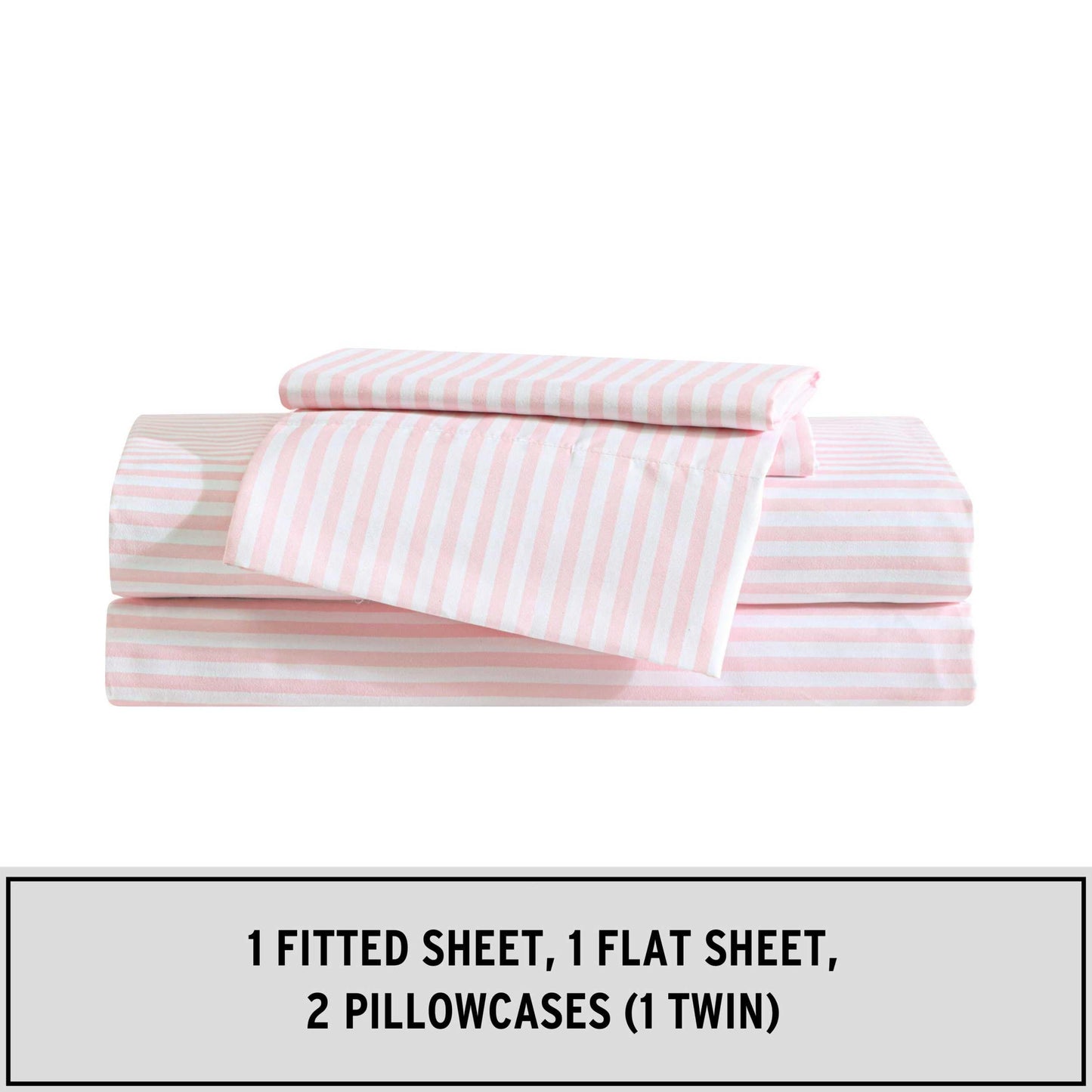 Eddie Bauer Kids - Full Sheet Set, Ultra-Soft Microfiber Bedding with Fully Elastic Fitted Sheet, Kids Bed Set with Pillowcases, Easy Care Bedding (Little Stripe)