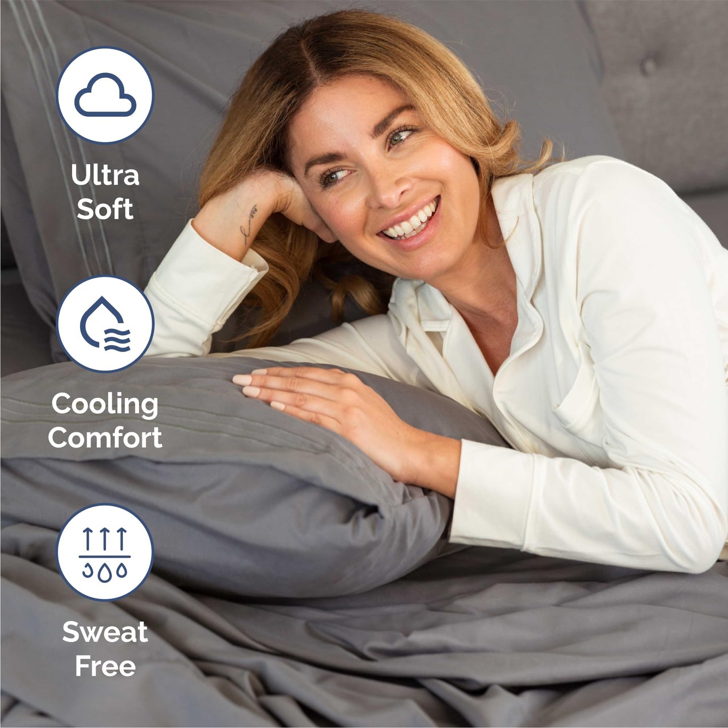 Queen Size 4 Piece Sheet Set - Comfy Breathable & Cooling Sheets - Hotel Luxury Bed Sheets for Women and Men - Deep Pockets, Easy-Fit, Soft and Wrinkle Free Sheets - Dark Grey Oeko-Tex Bed Sheet Set